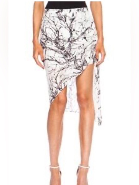 Haute Hippie Dresses & Skirts - Haute Hippie silk Asymmetrical White & Black Print Wrap Skirt